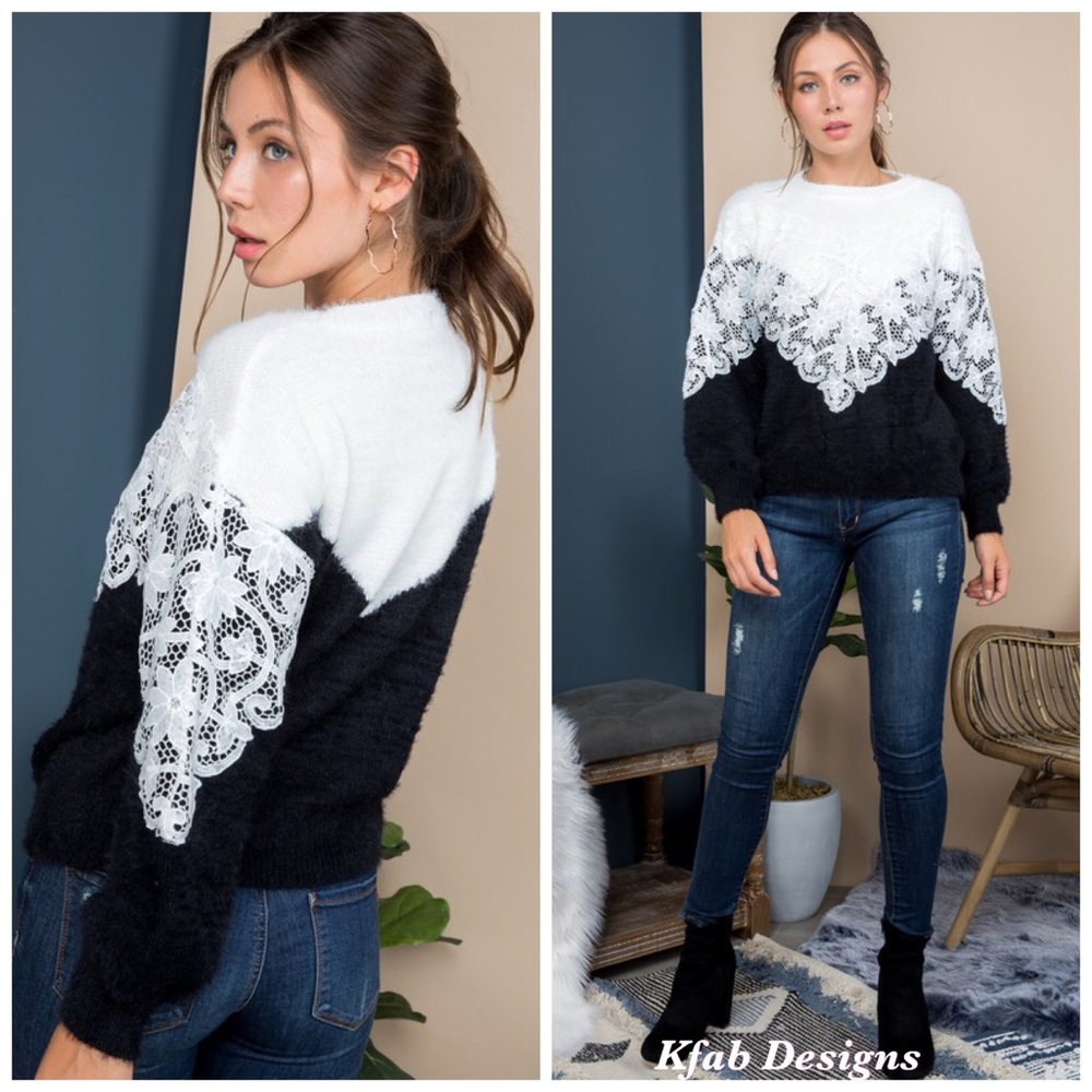 ❤️LAST! Drop Shoulder Soft Lace Detail Sweater! - Picture 5 of 7